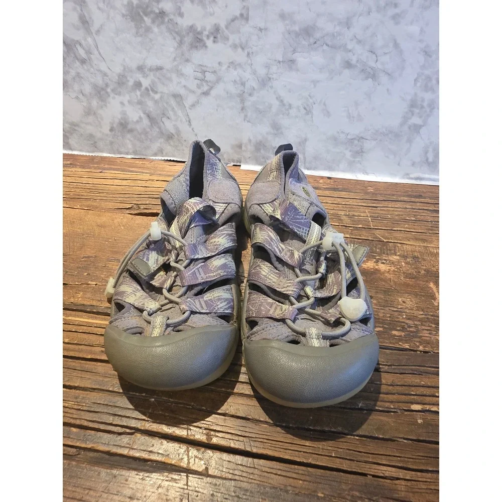KEEN Kids Newport H2 Grey Purple Patterned Water Hiking Sandals Size US 3